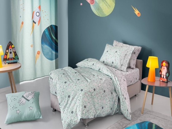 Παπλωματοθήκη Παιδική Cosmic (Σετ 2τμχ) Light Blue Guy Laroche Μονό 165x225cm 100% Βαμβάκι