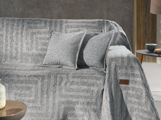 Ριχτάρι Aberon Silver Guy Laroche Διθέσιο 180x250cm Chenille,Βαμβάκι,Polyester
