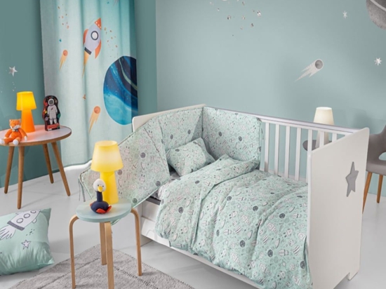 Σεντόνια Βρεφικά Cosmic (Σετ 3τμχ) Light Blue Guy Laroche Κούνιας 115x170cm 100% Βαμβάκι