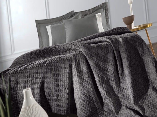 Κουβέρτα Nikki Anthracite Guy Laroche Υπέρδιπλo 240x260cm 100% Βαμβάκι