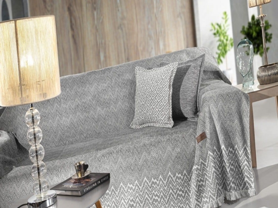 Ριχτάρι Marvin Grey Guy Laroche Διθέσιο 180x250cm Βαμβάκι-Ακρυλικό