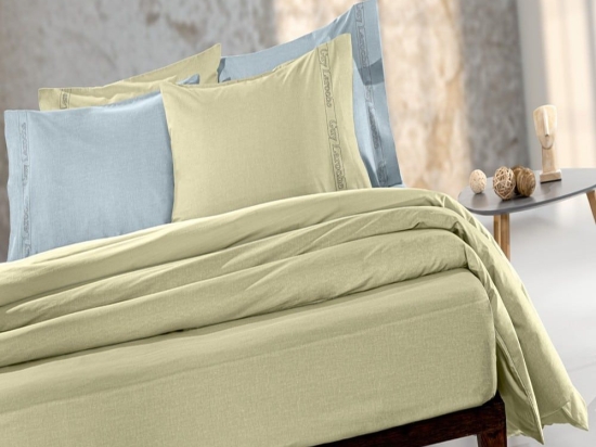 Σεντόνι Color Plus Olive Guy Laroche Υπέρδιπλo 240x270cm 100% Βαμβακερό Περκάλι
