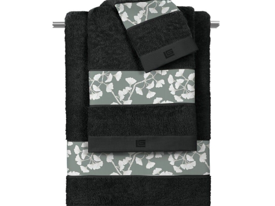 Πετσέτες Lavinia (Σετ 3τμχ) Cement-Black Guy Laroche Σετ Πετσέτες 70x140cm 100% Βαμβάκι