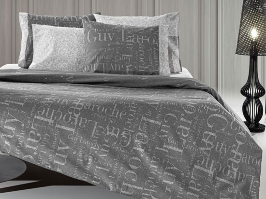 Σεντόνια Paris Με Λάστιχο (Σετ 4τμχ) Anthracite Guy Laroche Υπέρδιπλο 170x232cm 100% Βαμβακερό Περκάλι