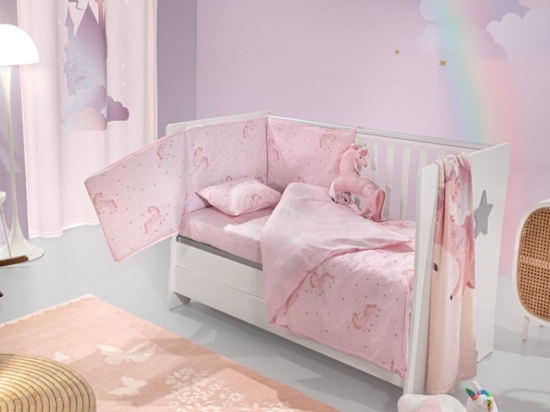 Σετ Κούνιας Pinto 3τμχ Pinky Saint Clair 100% Βαμβάκι