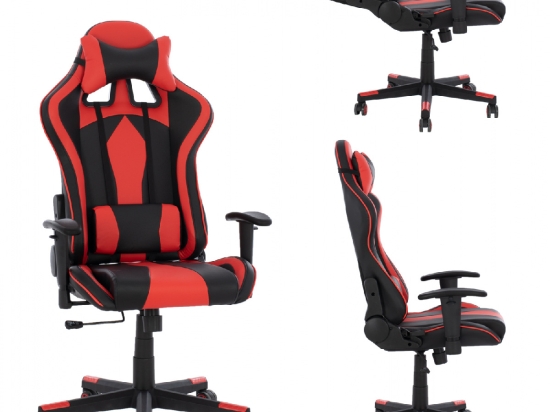 ΚΑΡΕΚΛΑ ΓΡΑΦΕΙΟΥ GAMING DOCKS HM1162.01 ΜΑΥΡΟ ΚΟΚΚΙΝΟ PU 67x70x130 εκ.