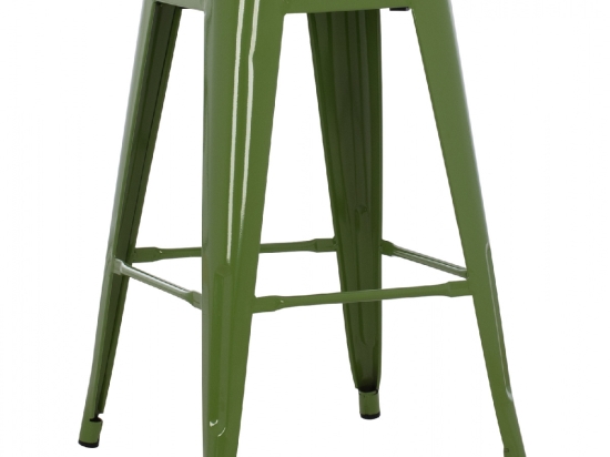 ΣΚΑΜΠΟ ΜΕΣΑΙΟΥ ΥΨΟΥΣ ΜΕΤΑΛΛΙΚΟ HM8573.13 MELITA ΣΕ LIGHT OLIVE GREEN 43x43x67Yεκ.