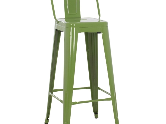 ΣΚΑΜΠΟ BAR ΜΕΤΑΛΛΙΚΟ MELITA ME ΠΛΑΤΗ ΣΕ LIGHT OLIVE GREEN HM8643.13 43Χ43Χ100εκ.