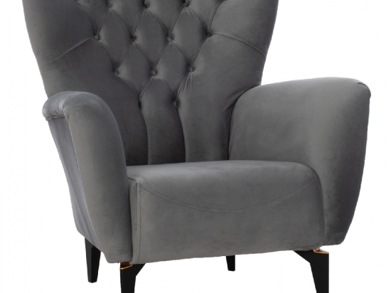 ΠΟΛΥΘΡΟΝΑ ΜΠΕΡΖΕΡΑ Τ. CHESTERFIELD ΒΕΛΟΥΔΟ ΓΚΡΙ HM9217.20 87x88x100 εκ.