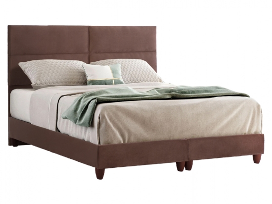 ΚΡΕΒΑΤΙ MILO ΑΠΟ ΚΑΦΕ ΒΕΛΟΥΔΟ HM616.02 ΓΙΑ ΣΤΡΩΜΑ 160x200 EK.