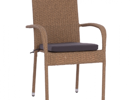 ΠΟΛΥΘΡΟΝΑ ΜΕΤΑΛΛΙΚΗ ANISHA HM5685.02 ΜΕ ΜΑΞΙΛΑΡΙ WICKER ΚΑΦΕ-ΜΟΚΑ ΣΤΟΙΒ/ΜΕΝΗ 56x60x94 εκ.