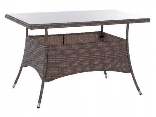ΤΡΑΠΕΖΙ ΜΕΤΑΛΛΙΚΟ MILITARY RATTAN ΓΚΡΙ HM5141.31 120x70x75Υ εκ.