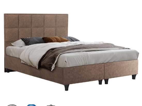 ΚΡΕΒΑΤΙ ALBA ΚΑΦΕ τ.NUBUCK HM636.21 ΓΙΑ ΣΤΡΩΜΑ 150x200 εκ.