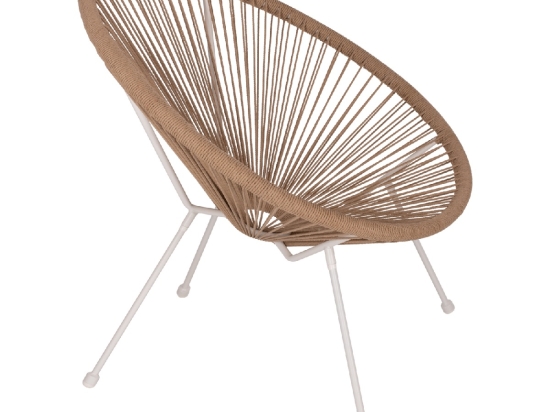 ΠΟΛΥΘΡΟΝΑ ACAPULCO Τ. ΦΩΛΙΑ ΜΕΤΑΛΛΟ ΛΕΥΚΟ ΜΕ TWISTED WICKER HM5871.02 70x73x79 εκ.