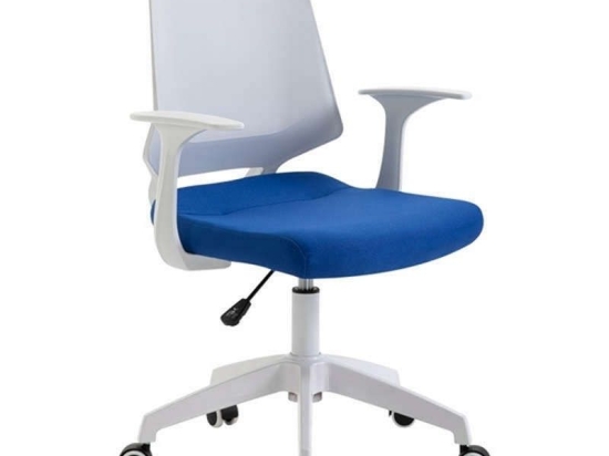 Πολυθρόνα Γραφείου ΒΣ1150-W White/Blue  62Χ54Χ92/102εκ. 01.0040