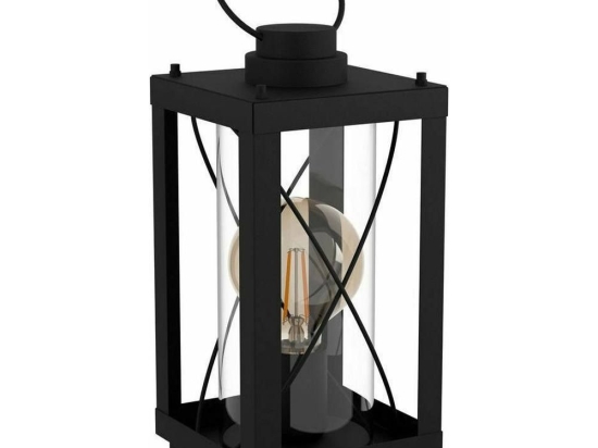 Φωτιστικό Επιτραπέζιο 43624 Bradford 1/E27 Black-Clear Eglo Μέταλλο,Γυαλί