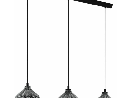 Φωτιστικό Οροφής - Ράγα 43577 Tamallat 3/E27 Black-Clear Eglo Μέταλλο,Γυαλί