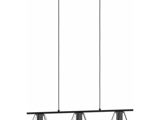 Φωτιστικό Οροφής - Ράγα 43644 Mardyke 3/E27 Black-Clear Eglo Μέταλλο,Γυαλί