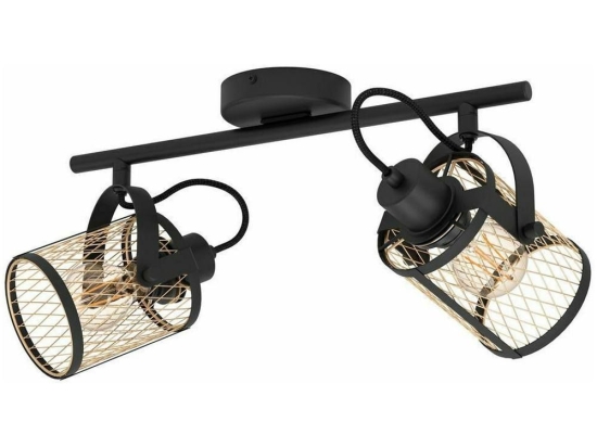 Φωτιστικό Οροφής - Σποτ 43532 Dellow 2/E27 Black-Brass Eglo Μέταλλο