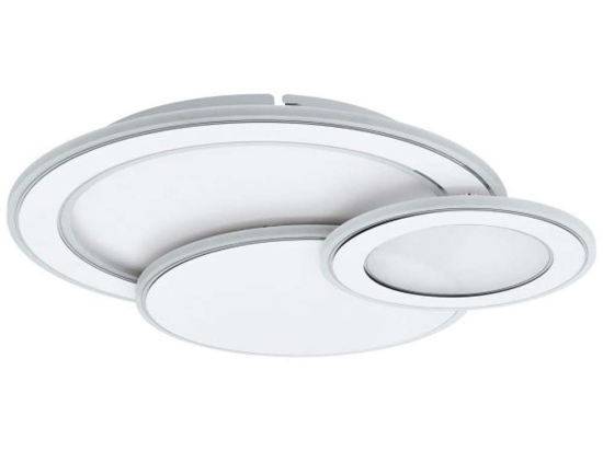 Φωτιστικό Οροφής-Πλαφονιέρα 99397 Mentalurgia Led Στρογγυλό White-Chrome Eglo Μέταλλο,Πλαστικό