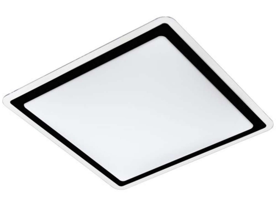 Φωτιστικό Οροφής-Πλαφονιέρα 99405 Competa Led 340X340 Black-White Clear Eglo Μέταλλο,Πλαστικό