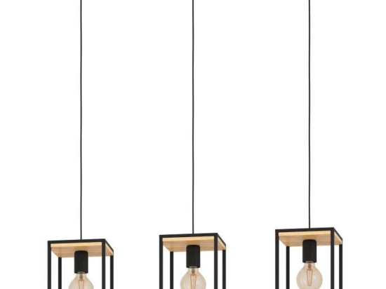 Φωτιστικό Οροφής-Ράγα Libertad 99855 88x18x110cm 3xE27 40W Natural-Black Eglo