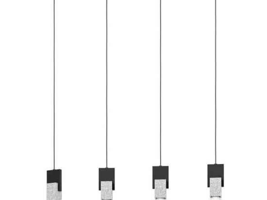 Φωτιστικό Οροφής-Ράγα Lobatia 99532 92,5x5,5x110cm 4xE27 40W Black-Silver Eglo