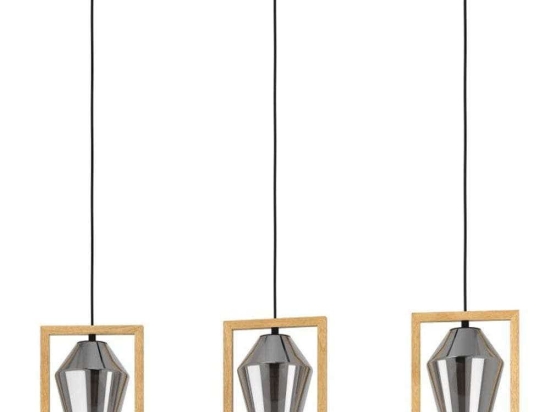 Φωτιστικό Οροφής-Ράγα Viglioni 99702 106x16,5x110cm 3xE27 40W Natural-Silver Eglo