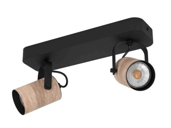 Φωτιστικό Οροφής Σποτ Cayuka 900437 28x10x12cm 2xGU10 3W Black-Natural Eglo