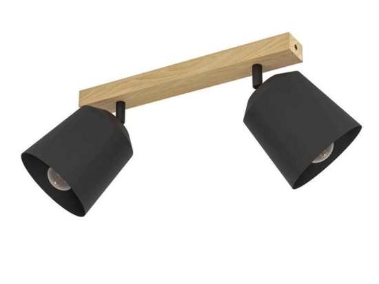 Φωτιστικό Οροφής Σποτ Cottoro 900432 54x14,5x23cm 2xE27 25W Black-Natural Eglo