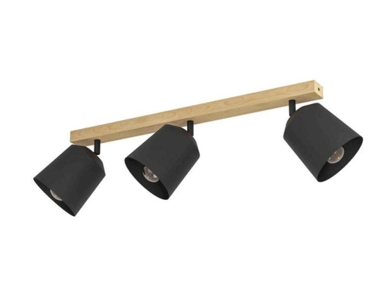 Φωτιστικό Οροφής Σποτ Cottoro 900433 84x14,5x23cm 3xE27 25W Black-Natural Eglo