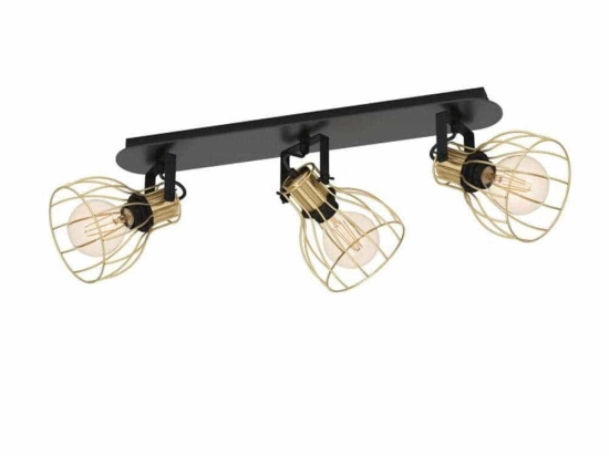 Φωτιστικό Οροφής Σποτ Sambatello 900384 70x28x26cm 3xE27 40W Black-Gold Eglo