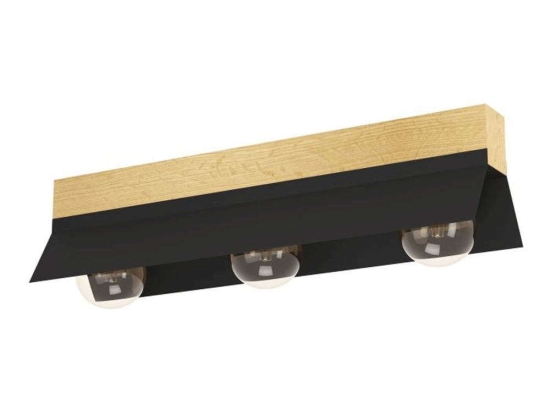 Φωτιστικό Οροφής-Πλαφονιέρα Tarrafo 900443 64x15x15,5cm 3xE27 40W Black-Natural Eglo