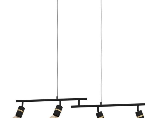 Φωτιστικό Οροφής-Ράγα Lurone 900177 100x5x110cm 4xE27 10W Black Eglo