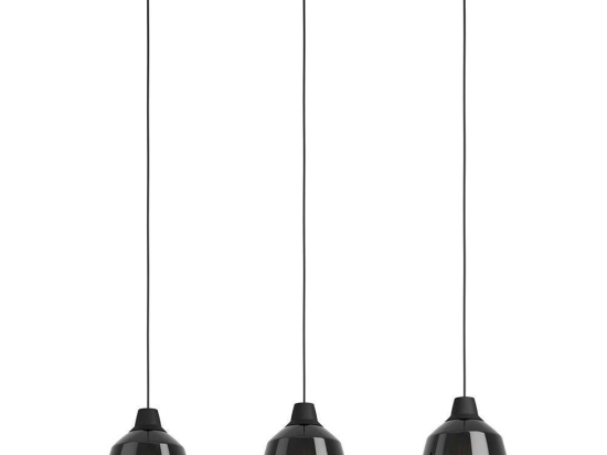 Φωτιστικό Οροφής - Ράγα Sedbergh 43822 90x20x110cm 3xΕ27 40W Black-Smoke Eglo Ατσάλι,Γυαλί