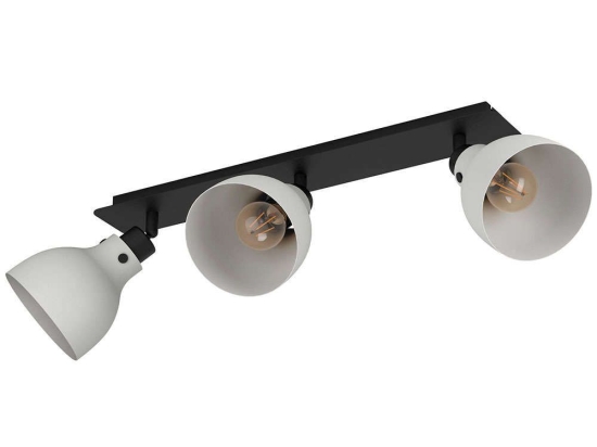 Φωτιστικό Οροφής - Πλαφονιέρα Matlock 43829 74x14,5x22,5cm 3xΕ27 40W Grey-Black Eglo Ατσάλι,Ξύλο