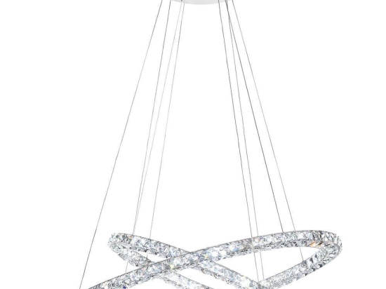 Φωτιστικό Οροφής Toneria 93946 90x67x150cm Led 5700lm 35,7W 4000K Chrome-Clear Eglo Ατσάλι,Γυαλί