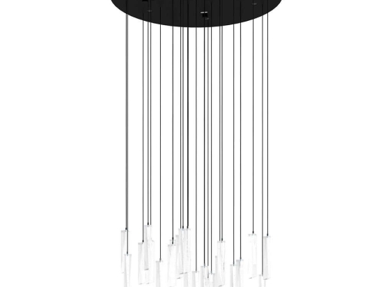 Φωτιστικό Οροφής Sardenara 390209 Φ53x110cm Dim Led 3060lm 5,4W 3000K Black-Clear Eglo Ατσάλι,Γυαλί