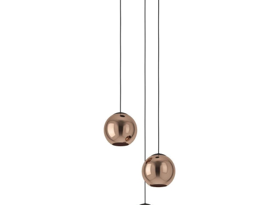 Φωτιστικό Οροφής Cordoba 390094 Φ45,5x150cm 3xE27 40W Black-Copper Eglo Ατσάλι,Γυαλί