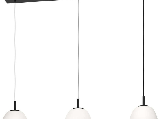 Φωτιστικό Οροφής - Ράγα Balmes 390202 123x22x150cm 3xE27 40W Black-White Eglo Ατσάλι,Οπαλίνα