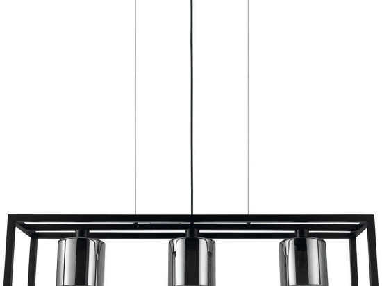 Φωτιστικό Οροφής - Ράγα Brisling 390175 110x25x110cm 3xE27 60W Black Eglo Ατσάλι,Γυαλί