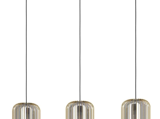 Φωτιστικό Οροφής - Ράγα Caminat 39696 103x17x150cm 3xE27 40W Black-Gold Eglo Ατσάλι,Γυαλί