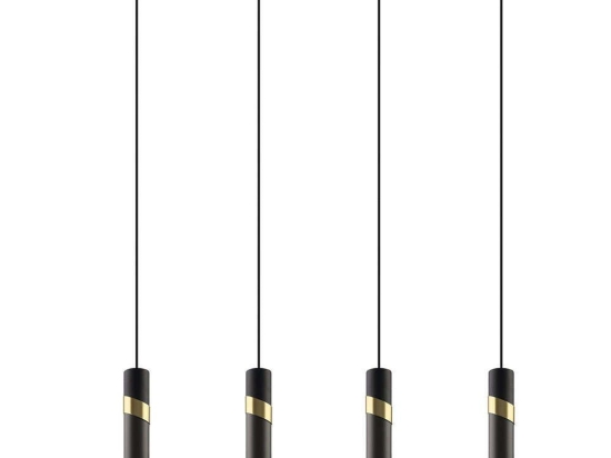Φωτιστικό Οροφής - Ράγα Cedral 39936 92,5x5,5x150cm 4xE27 40W Black-Brass Eglo Ατσάλι