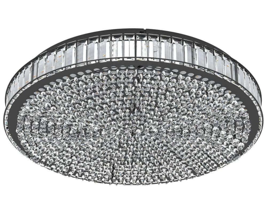 Φωτιστικό Οροφής - Πλαφονιέρα Balparda 390249 Φ60,5x11cm Dim Led 3120lm 4000K Clear-Black Eglo Ατσάλι,Γυαλί