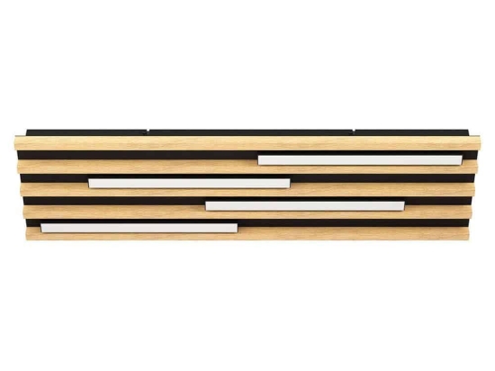 Φωτιστικό Οροφής - Πλαφονιέρα Marreira 39899 78x22x6cm Dim Led 4200lm 8,5W 3000K Black-Brown Eglo Ατσάλι,Ξύλο