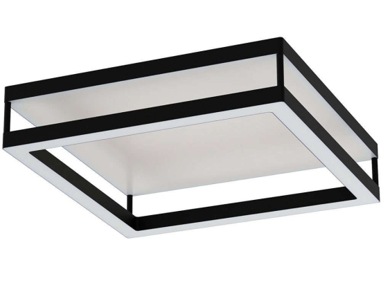 Φωτιστικό Οροφής - Πλαφονιέρα Macellara 390018 45x45x15cm Led Black-White Eglo Ατσάλι,Πλαστικό