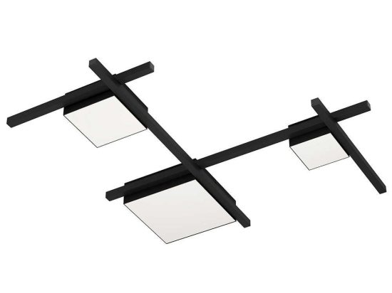 Φωτιστικό Οροφής - Πλαφονιέρα Viareggio 39689 81,5x77,5x7cm Dim Led 3000K Black-White Eglo Ατσάλι,Πλαστικό