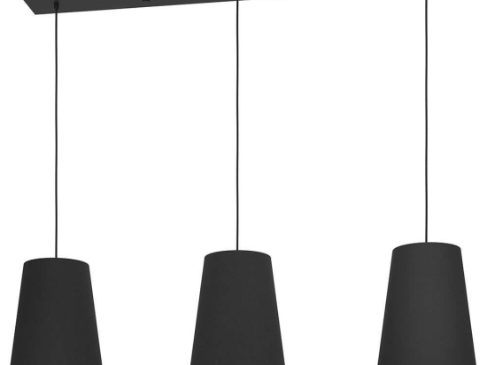 Φωτιστικό Οροφής - Ράγα Petrosa 390133 129x28x150cm 3xE27 40W Black Eglo Ατσάλι,Ύφασμα