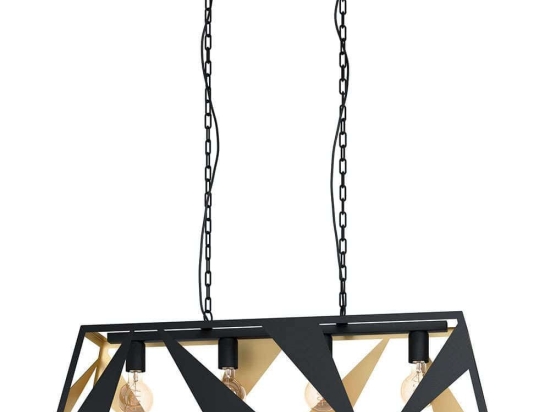Φωτιστικό Οροφής - Ράγα Tabloncito 39904 96,5x26,5x153,5cm 4xE27 40W Black-Gold Eglo Ατσάλι