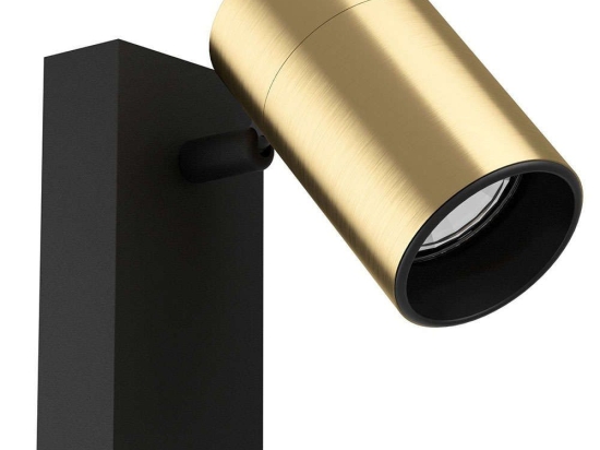 Φωτιστικό Τοίχου Cumaribo 390082 13x6,5cm 1xGu10 4,5W Black-Brass Eglo Ατσάλι